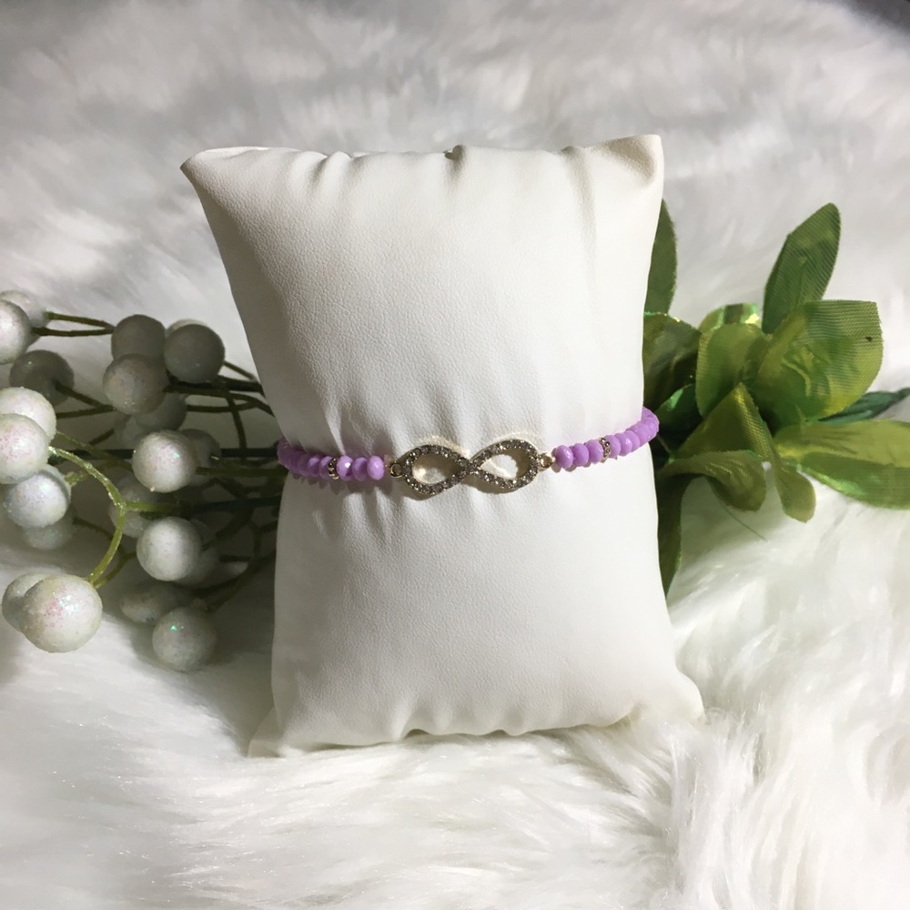 Purple Infinity Beaded Bracelet
